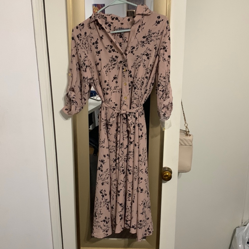 Button down fit and flare dress.